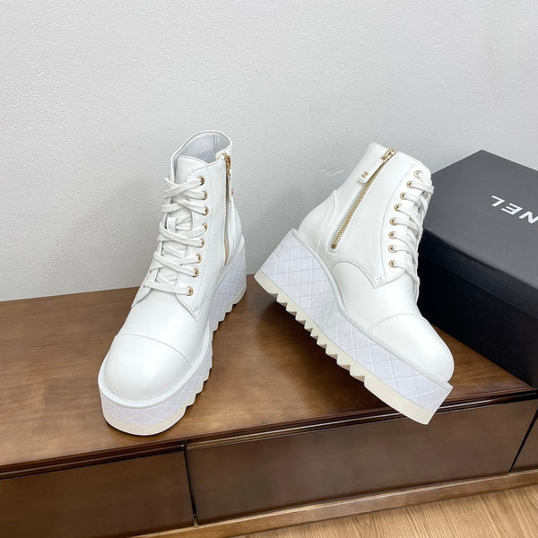 CC Ankle Boots 100mm White Lambskin