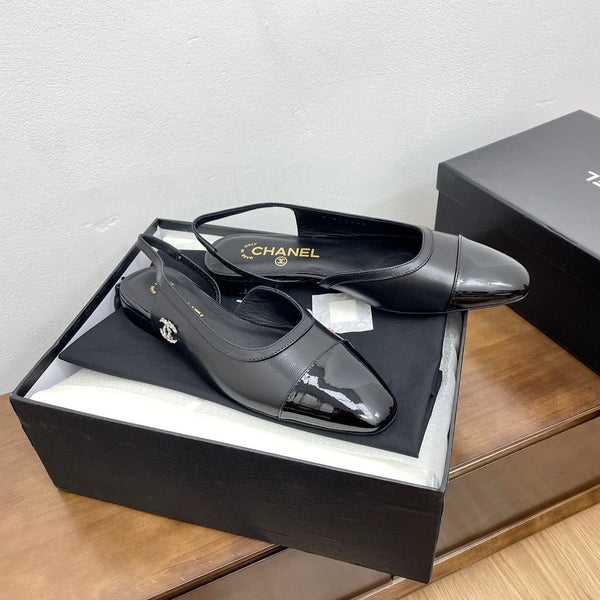 CC Slingback Black Calfskin