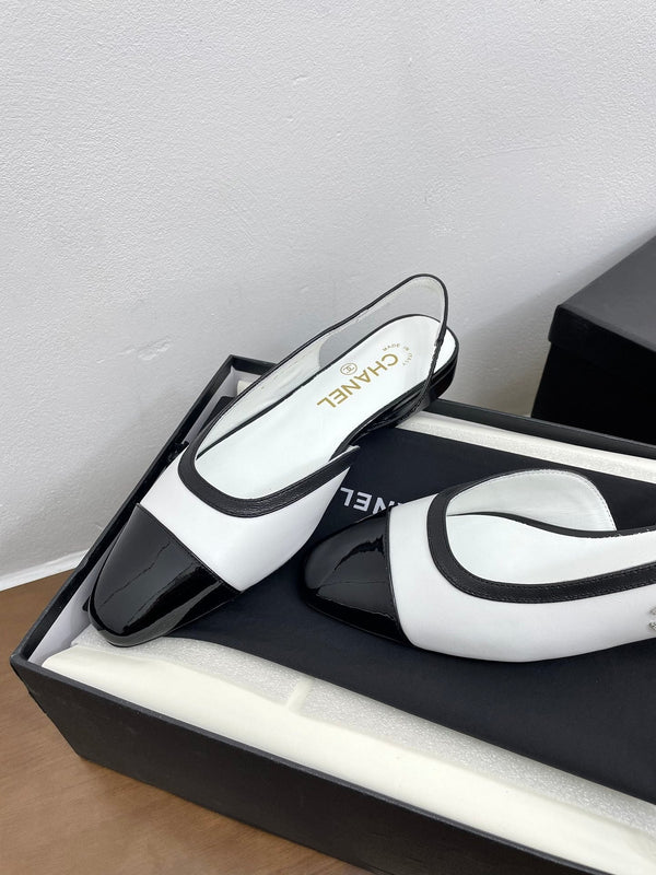 CC Slingback in pelle di vitello bianca