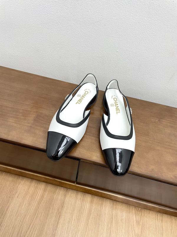 CC Slingback in pelle di vitello bianca