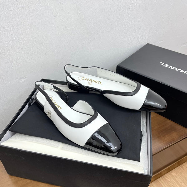 CC Slingback in pelle di vitello bianca