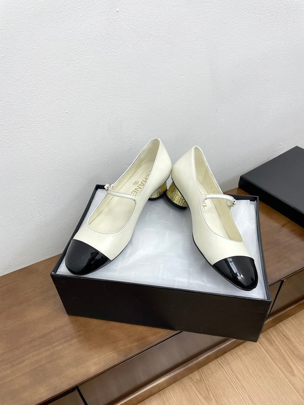 CC Mary Jane White Cowhide