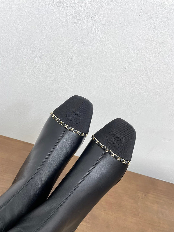 CC Ankle Boots 50mm Black Chain Lambskin