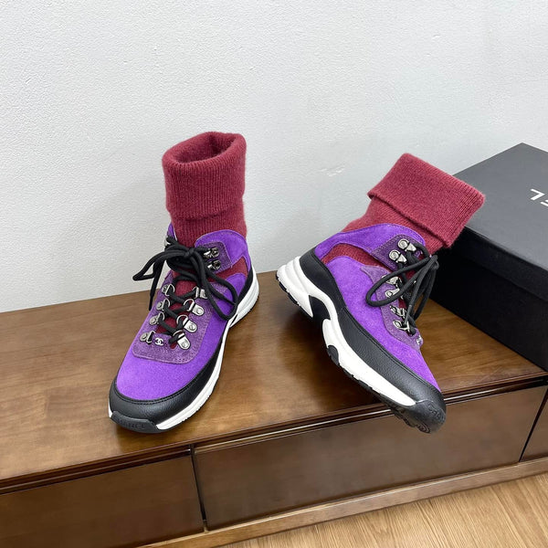 CC Sneaker 30mm Purple Red Suede And Wool