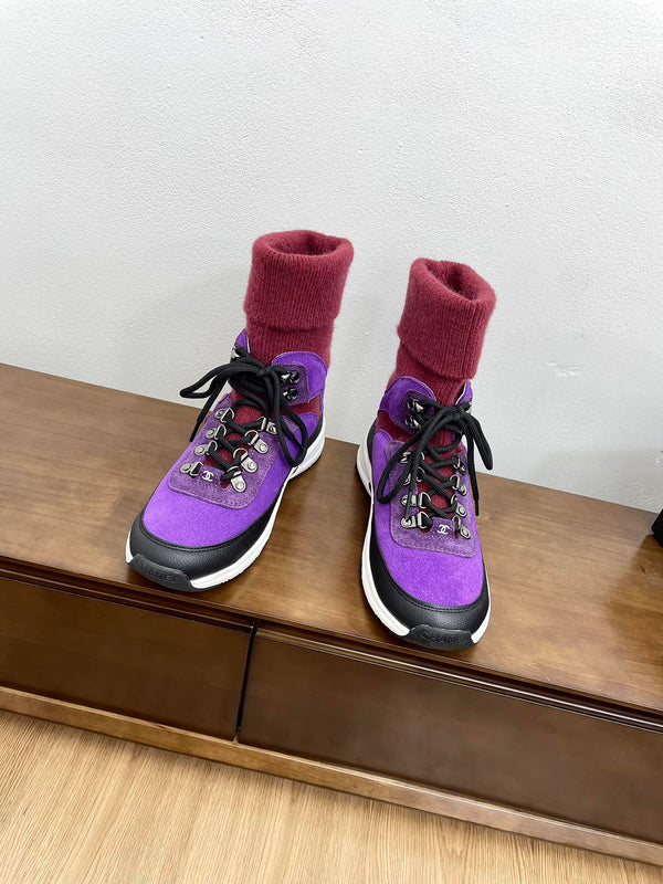 CC Sneaker 30mm Purple Red Suede And Wool