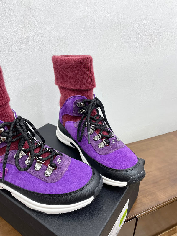 CC Sneaker 30mm Purple Red Suede And Wool