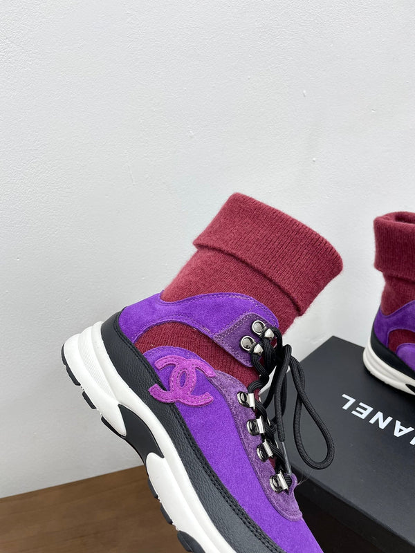 CC Sneaker 30mm Purple Red Suede And Wool