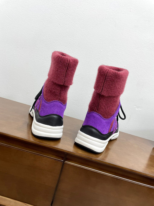 CC Sneaker 30mm Purple Red Suede And Wool
