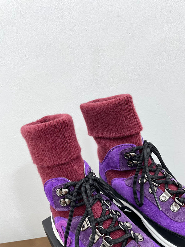 CC Sneaker 30mm Purple Red Suede And Wool