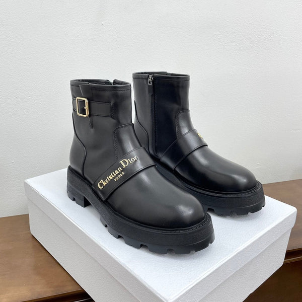 CD D-Quest Ankle Boot 40mm Plain Black Calfskin