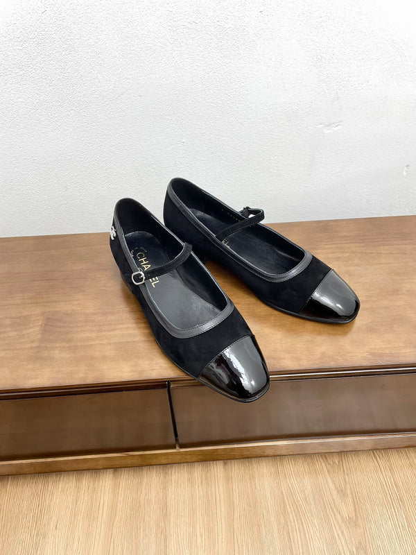 CC Mary Jane Black Suede And Calfskin