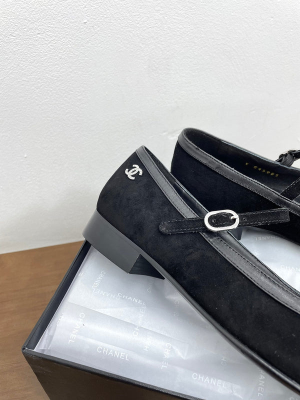 CC Mary Jane Black Suede And Calfskin