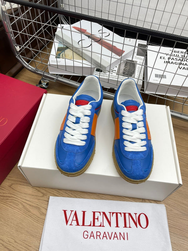 Upvillage Trainer 30mm In Dark Blue Mix Orange Laminated Calfskin With Suede 990145