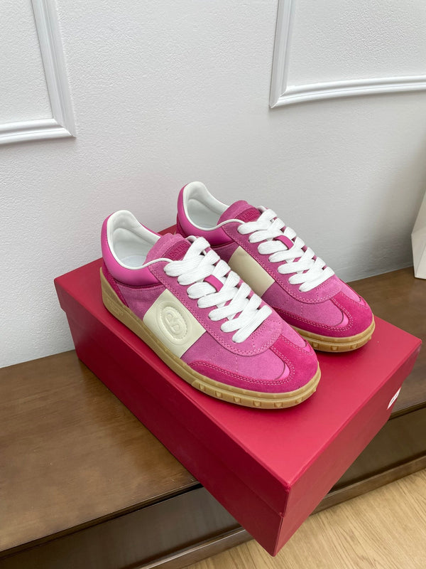 Upvillage Trainer 30mm In Magenta Mix Dark Pink Suede With Laminated Calfskin 990151