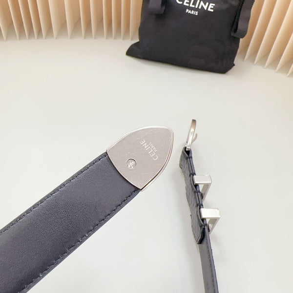 Medium Western Belt 25mm Black Snake Embossed Calfskin Shw