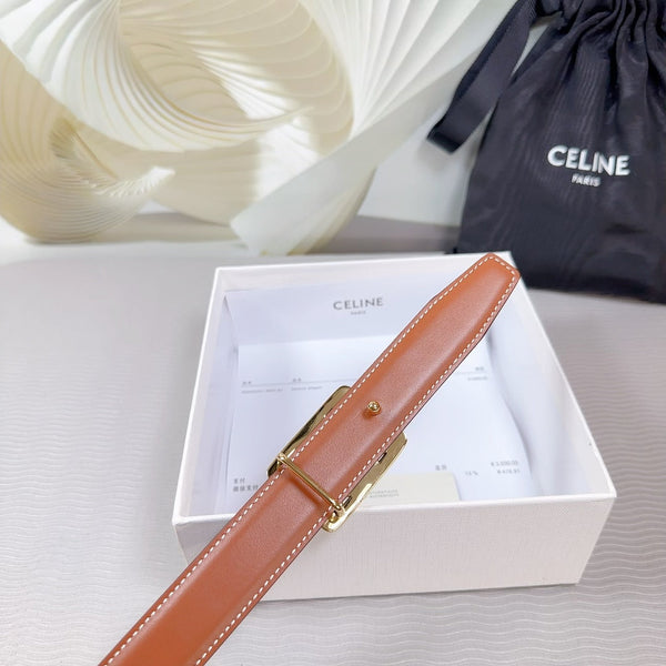 Cintura con fibbia CEL Gold 25mm in pelle di vitello nera 178253