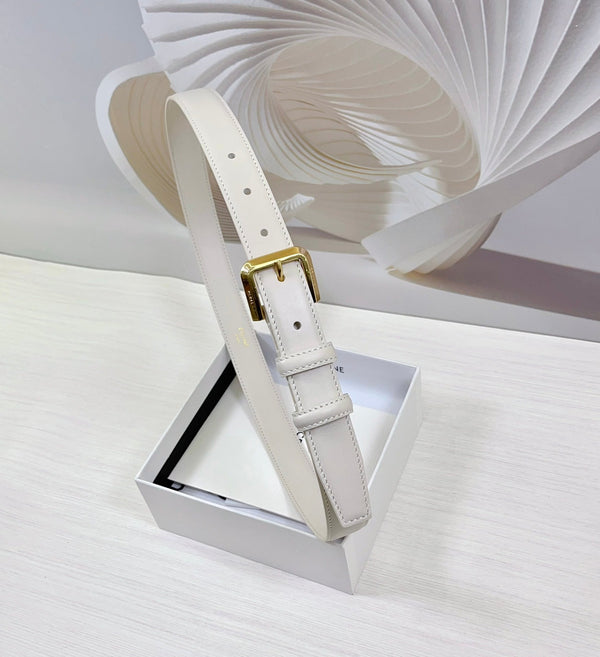 Cintura CEL Gold Western 25mm in pelle di vacchetta bianca 181047