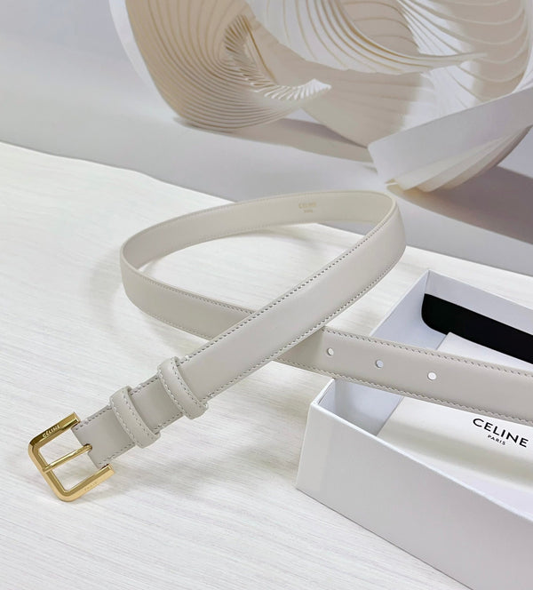 Cintura CEL Gold Western 25mm in pelle di vacchetta bianca 181047