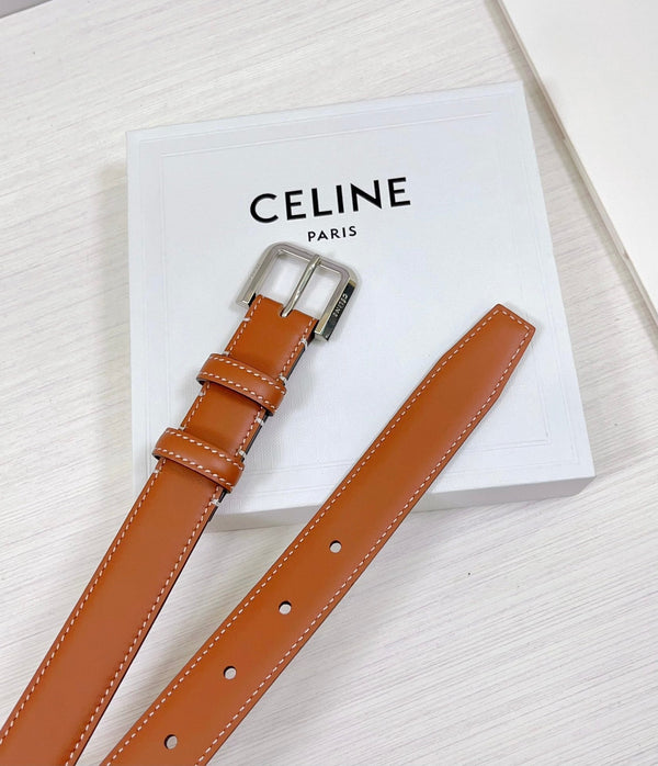 Cintura CEL Silver Western 25mm in pelle di vacchetta marrone 181046