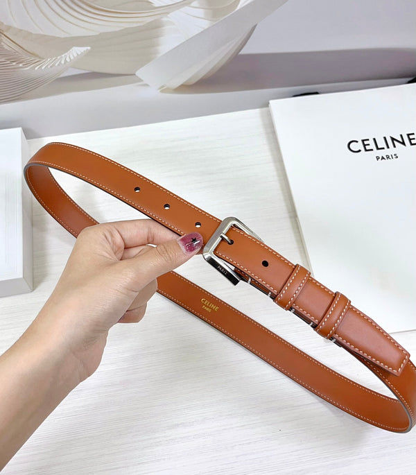 Cintura CEL Silver Western 25mm in pelle di vacchetta marrone 181046