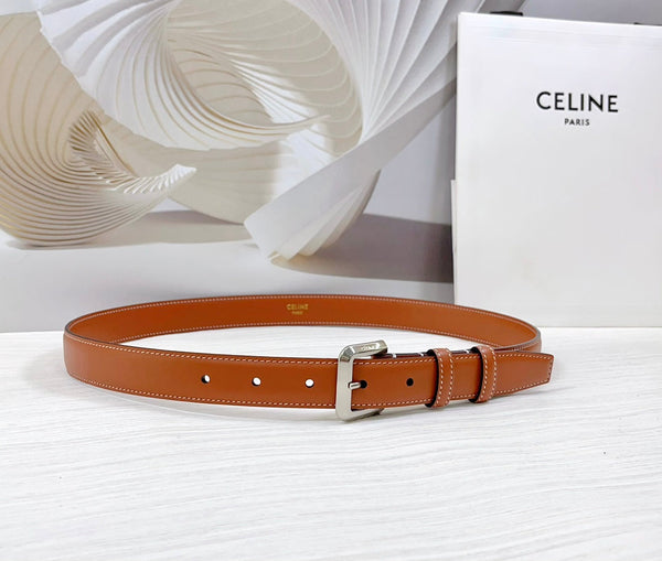 Cintura CEL Silver Western 25mm in pelle di vacchetta marrone 181046