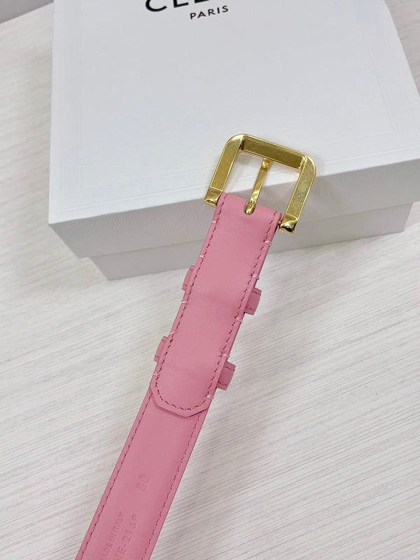 Cintura CEL Gold Western 25mm in pelle di vacchetta rosa 181045