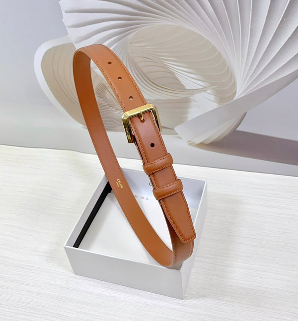 Cintura CEL Gold Western 25mm in pelle di vacchetta marrone 181043