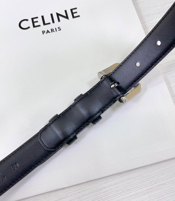 Cintura CEL Silver Western 25mm in pelle bovina nera 181042