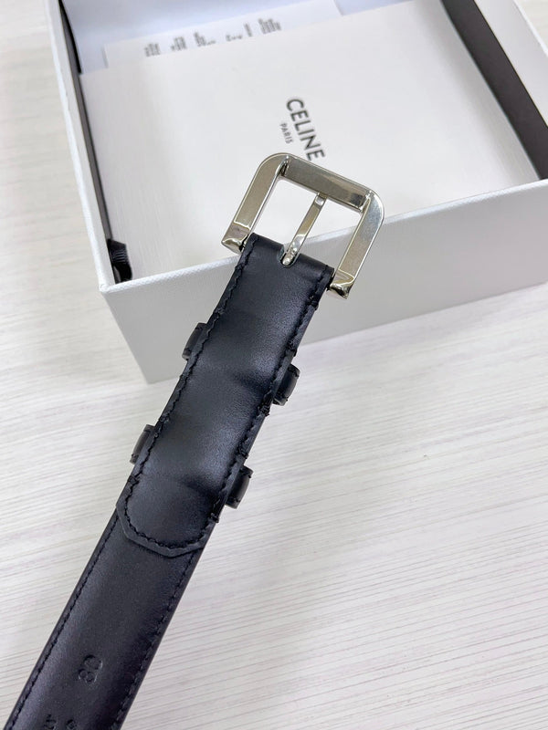 Cintura CEL Silver Western 25mm in pelle bovina nera 181042