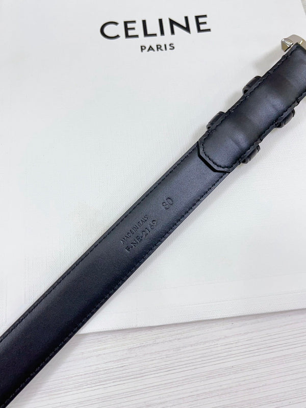 Cintura CEL Silver Western 25mm in pelle bovina nera 181042