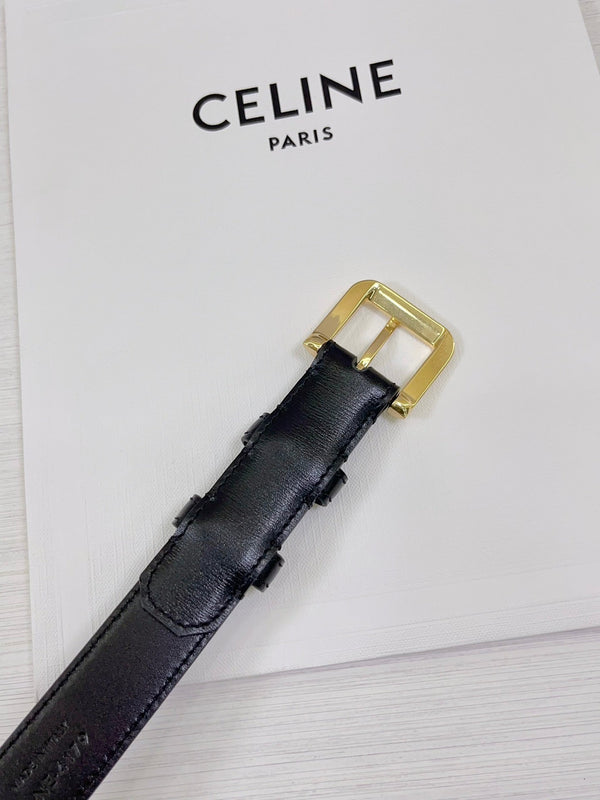 Cintura CEL Gold Western 25mm in pelle bovina nera 181040