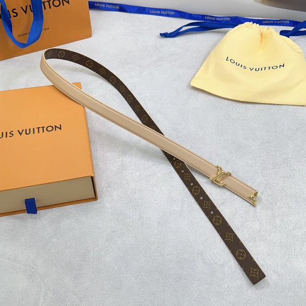 Bella cintura reversibile LV 20mm in pelle di vitello beige