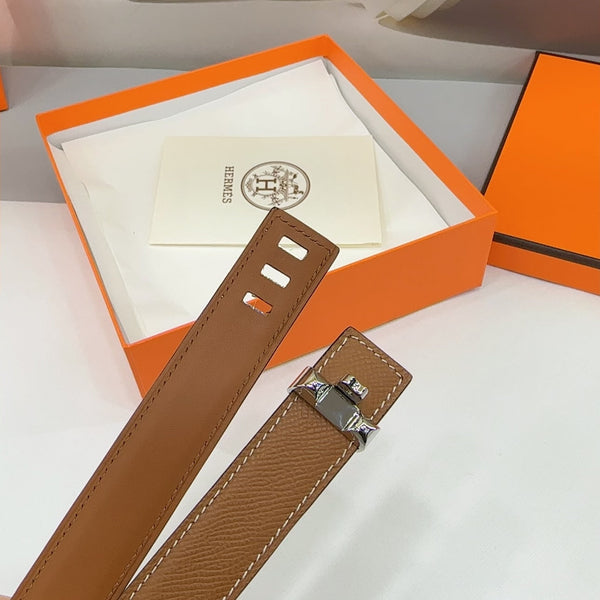 Collier De Chien Belt 30mm Gold Epsom Silver Buckle