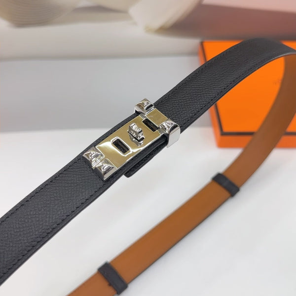 Collier De Chien Belt 30mm Black Epsom Silver Buckle