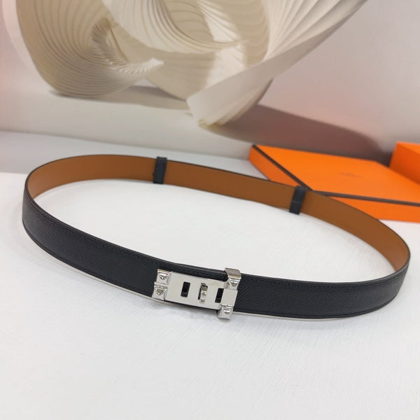 Collier De Chien Belt 30mm Black Epsom Silver Buckle