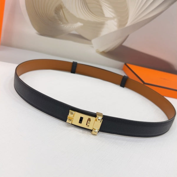 Collier De Chien Belt 30mm Black Epsom Gold Buckle