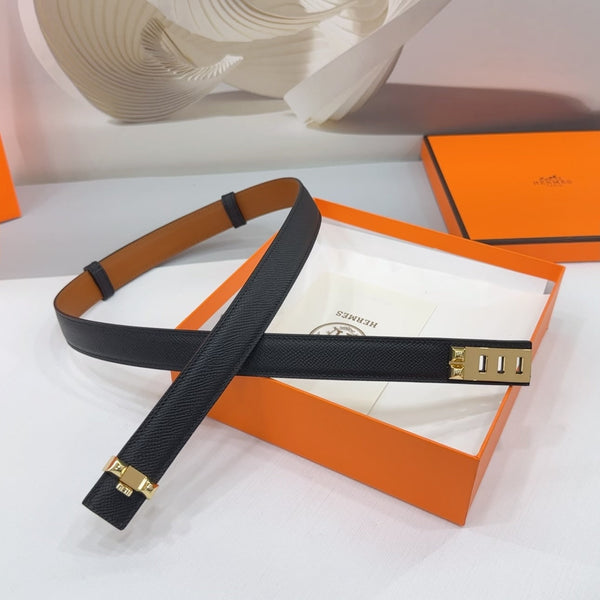 Collier De Chien Belt 30mm Black Epsom Gold Buckle