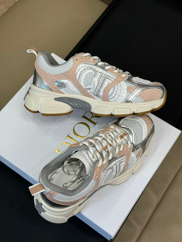 CD Chrono Sneaker Nude and Silver Mesh Fabric 992626