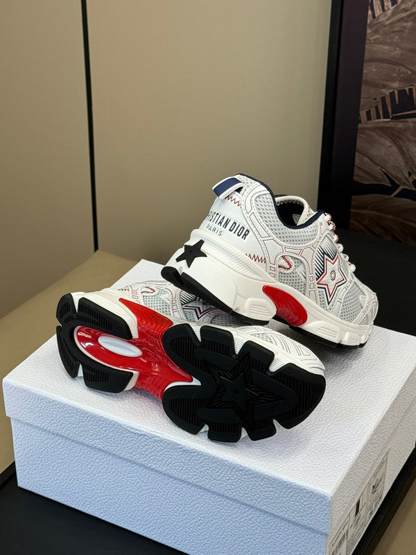 CD Chrono Sneaker White Mix Red Mesh Fabric 992629