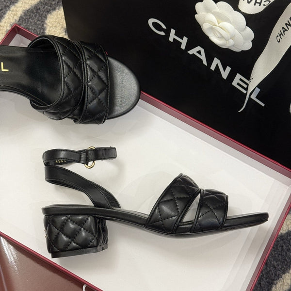 CC 25SS Honey Sandals 5cm Black Lambskin 319631