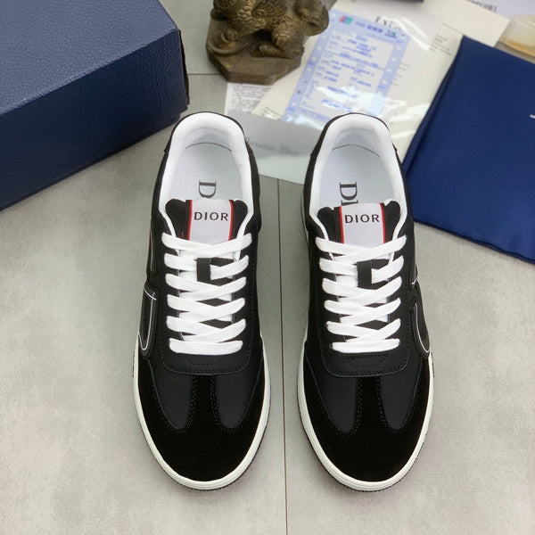 CD HOMME SNEAKERS BLACK CALFSKIN AND SUEDE