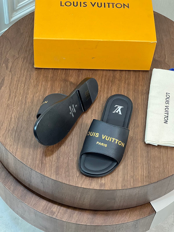 LV MULE IN BLACK CALFSKIN