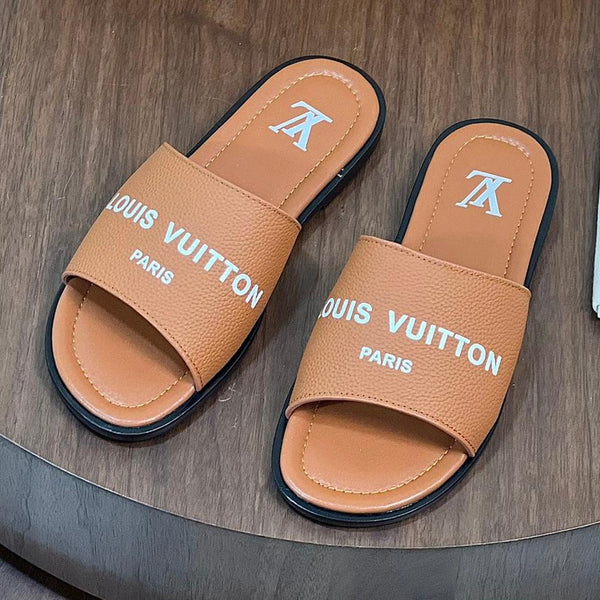 LV MULE IN CARROT ORANGE CALFSKIN