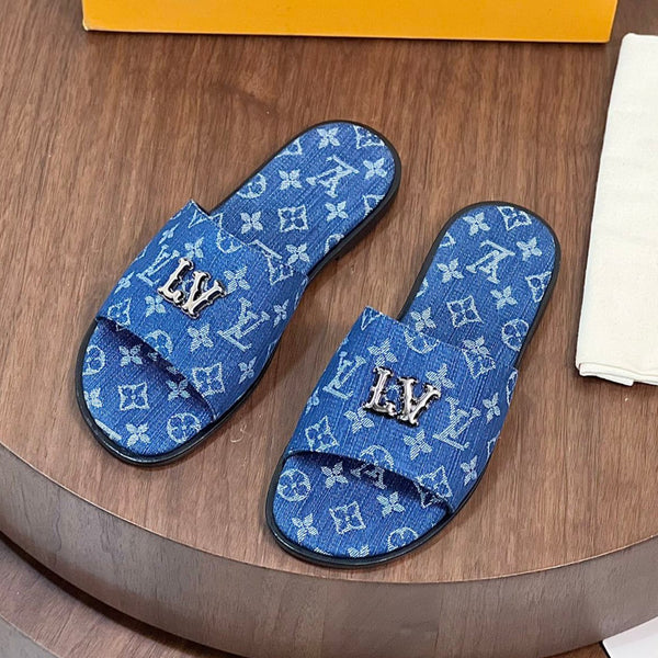 LV MULE IN COBALT BLUE MONOGRAM DENIM