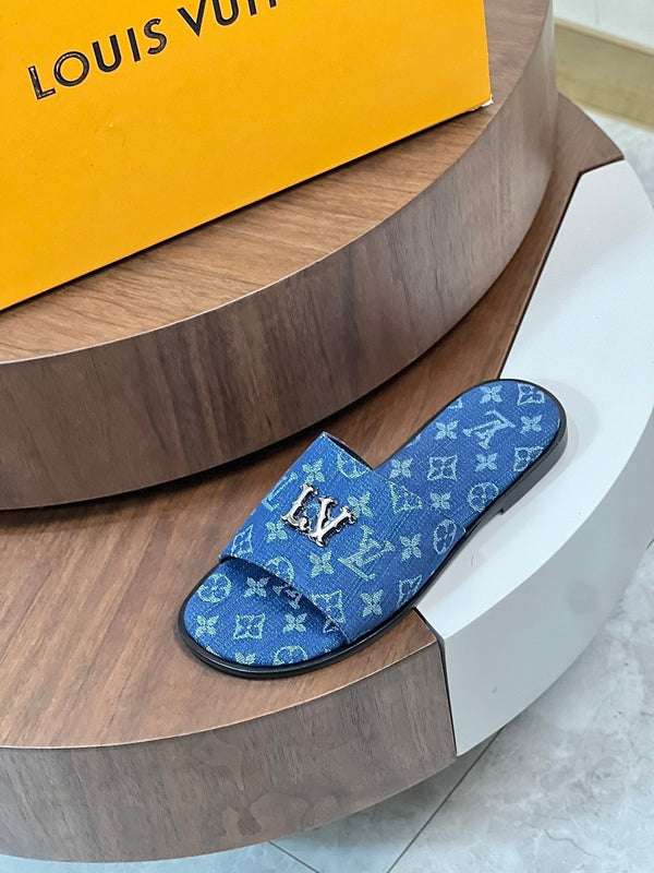 LV OASIS MULE LIGHT BLUE MONOGRAM DENIM