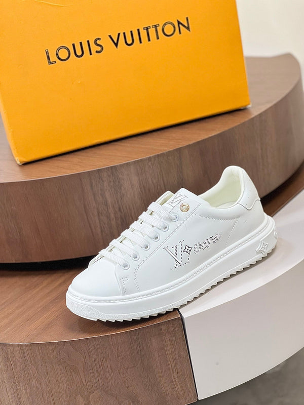 LV TIME OUT SNEAKER IN WHITE CALFSKIN