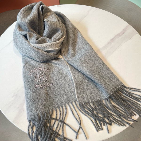 RECTO-VERSO MUFFLER 190 DOVE GREY CASHMERE