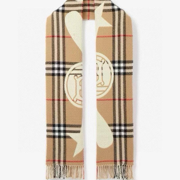 SCARF 205 CM IN CAMEL BEIGE MIX WHITE WOOL AND CASHMERE 408559