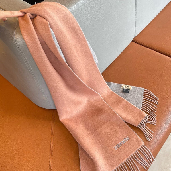 Scarf 180 CM In Pink Mix Grey Cashmere