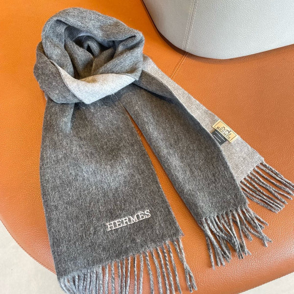 Scarf 180 CM In Grey Mix Light Grey Cashmere
